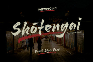 Shotengai - Brush Style Font, a Script Font by tkzgraphic