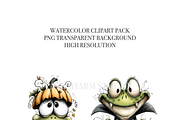 12 Halloween Frog Clipart, an Animal Illustration by Pati Charm Studio (Thumbnail 5 of 8)