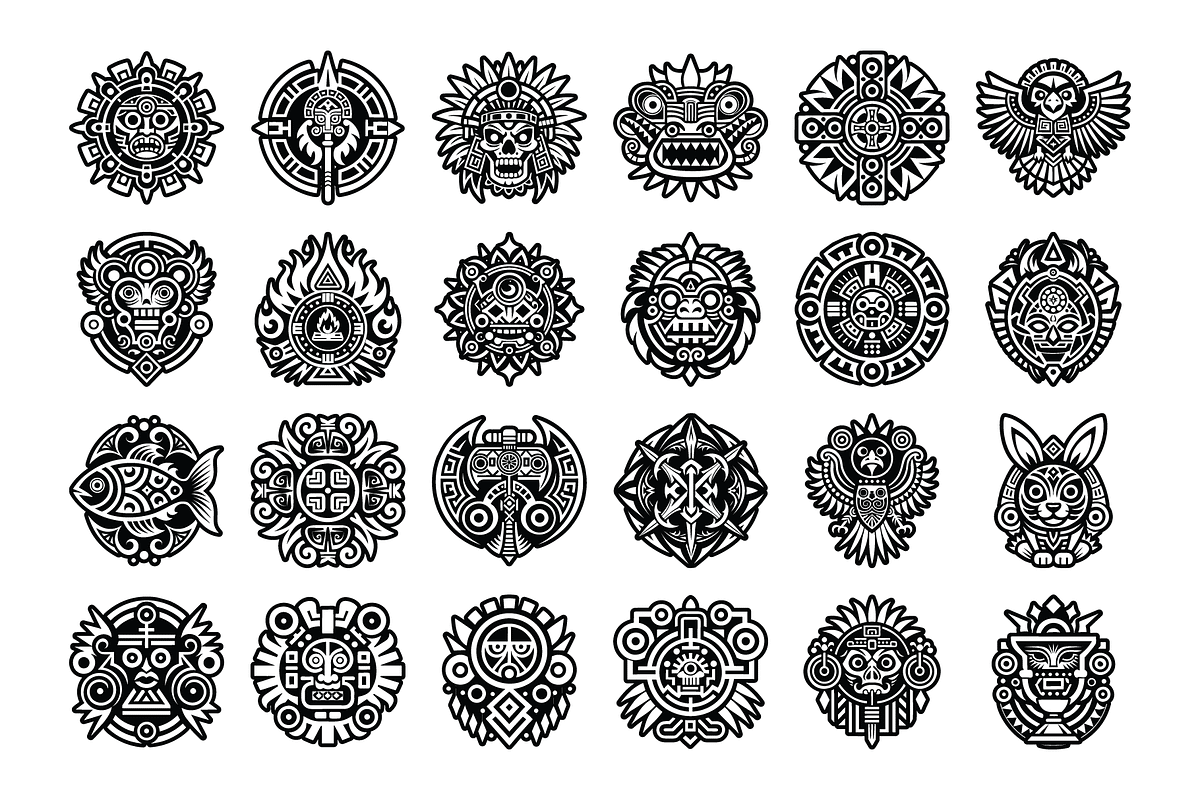 Aztec and Mayan Symbols & Ornaments, an Icon by Vector Portal (Photo 4 of 6)