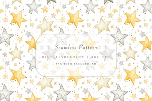 Christmas Star Seamless Pattern, a Decorative Illustration by Pati Charm Studio