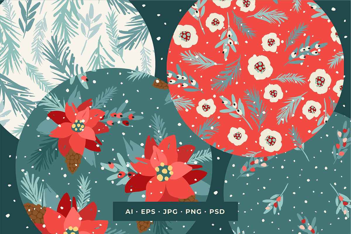 Merry Christmas. Seamless patterns, a Pattern Graphic by Nadia Grapes (Photo 3 of 7)