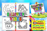 Halloween Vibes Bold & Easy Coloring, an Animal Illustration by Printable Design Store (Thumbnail 1 of 4)