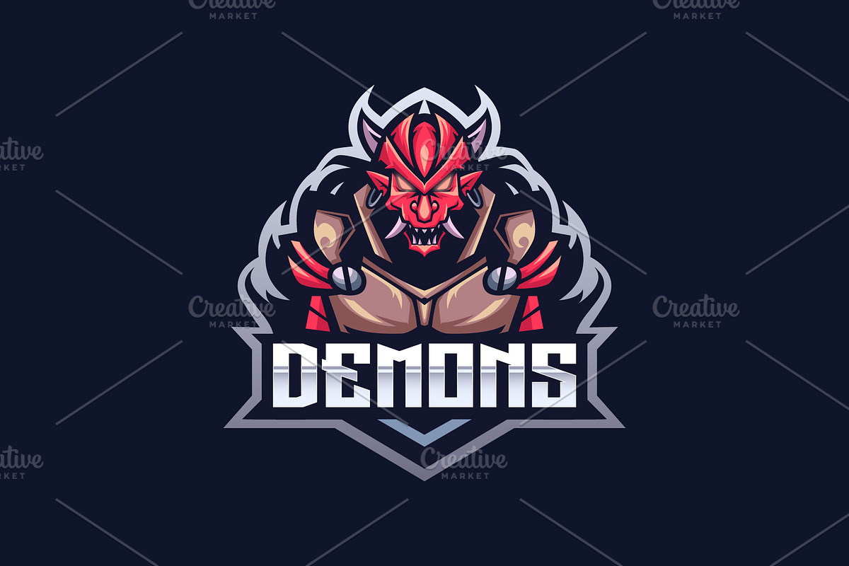 Demon Mascot Esport Logo, a Branding & Logo Template by prps.std (Photo 3 of 3)