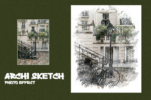 Archi sketch photo effect, a Layer Style Add-On by 3d_model_tifotizi
