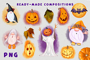 Gnomes and Pumpkins.Design for print, an Illustration by Gennadi Digital Studio (Thumbnail 6 of 8)