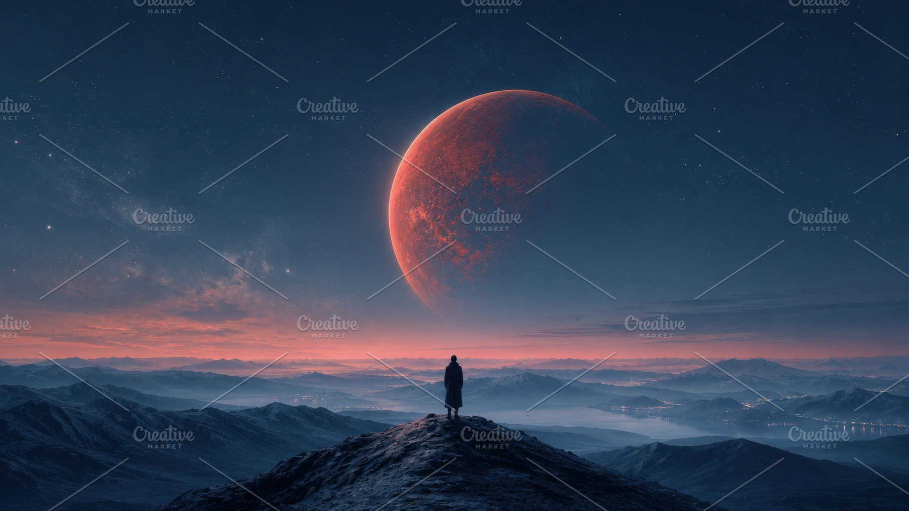 Red planet view from mountain, a Photo by Beautiful things
