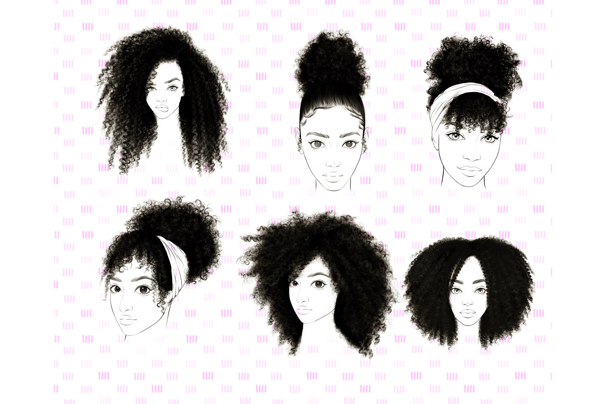 Curly Hair Stamps Brushes Procreate, a Brush Add-On by Lucrumplus (Photo 3 of 4)