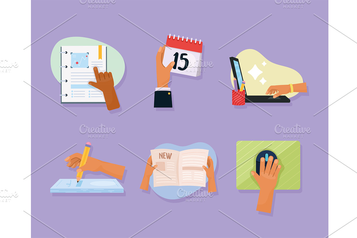 hands working scenes, an Object Illustration by studiogstock
