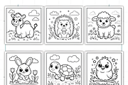 ADULT CUTE BABY ANIMALS COLORING PAG, an Animal Illustration by Ink Gallery (Thumbnail 8 of 9)