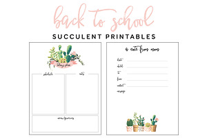 Succulent Planner Printables