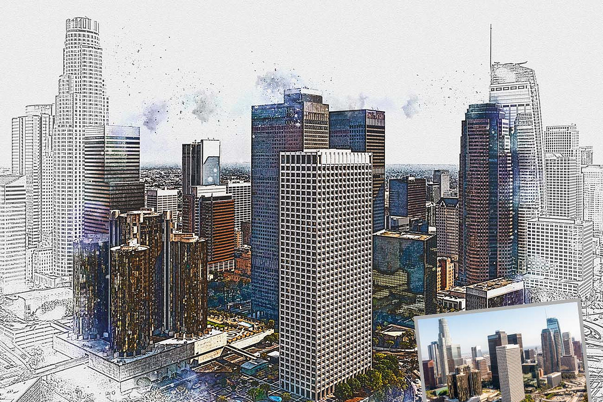Architecture Drawing Art Ps Action, a Brushes & More by Studio Retouch (Photo 7 of 11)