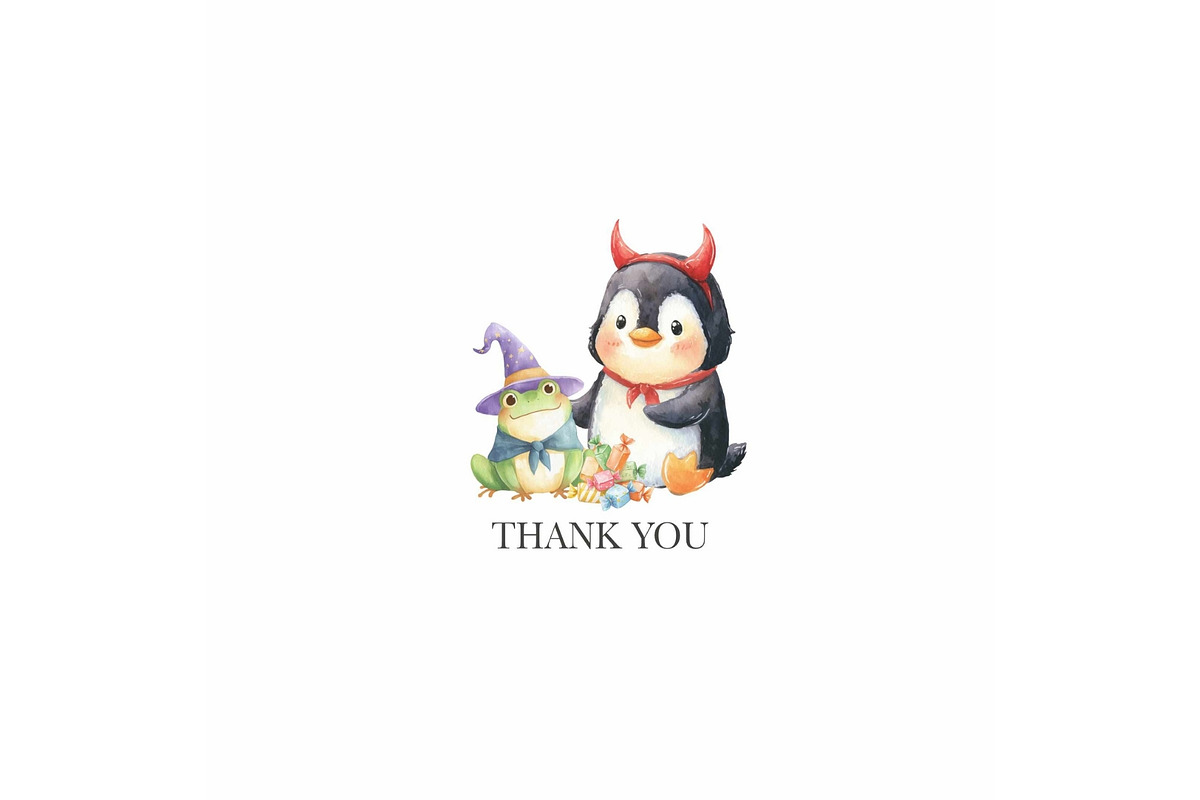 Halloween Animals Clipart Watercolor, an Animal Illustration by CharmClipart (Photo 8 of 8)