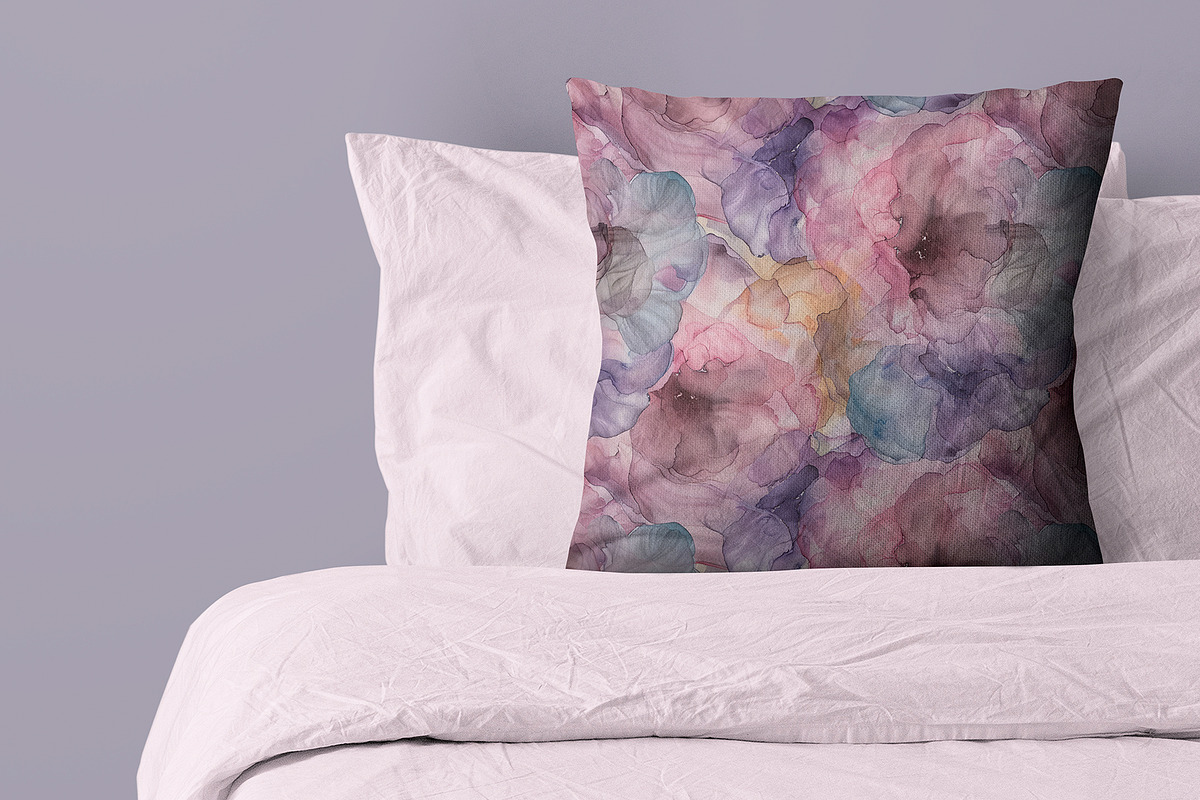 Watercolor flowers seamless patterns, a Pattern Graphic by OliaMuseDesign (Photo 2 of 7)