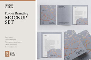 Folder Branding Mockup Set, an Advertising Mockup by mockupatelier