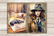 Detective Junk Journal Pages Woman, a Person Illustration by GlamArtZhanna (Thumbnail 3 of 9)