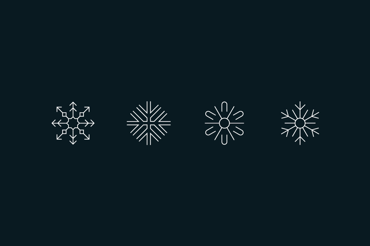 Creative snowflakes, an Outline Icon by popcic (Photo 3 of 3)