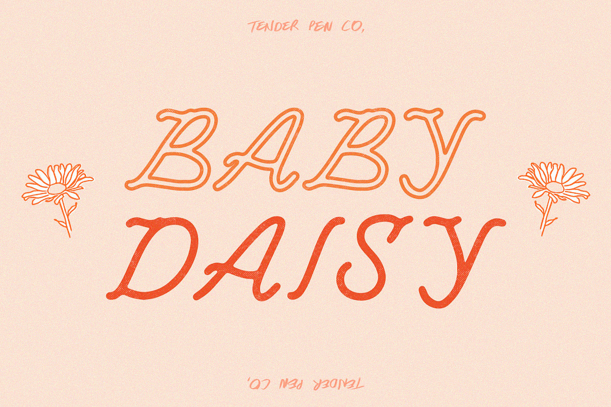 Baby Daisy | Hand Drawn Font, a Script Font by Tender Pen Co (Photo 1 of 4)
