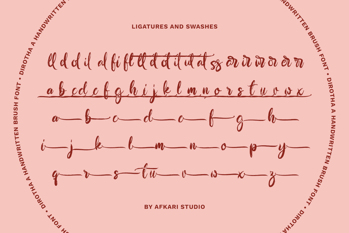 Dirotha - Handwritten Brush Font, a Handwritten Font by Afkari Studio (Photo 6 of 9)