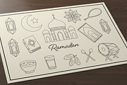 Ramadan Kareem Line Art Icons, an Outline Icon by Saba Vector (Thumbnail 2 of 3)