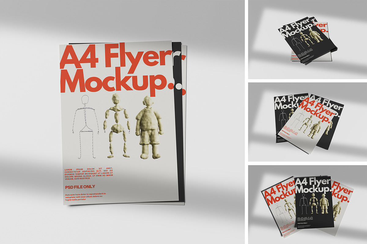 A4 Flyer Mockup, an Advertising Mockup by xavier_studio (Photo 1 of 5)