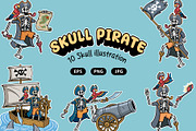Skull pirate 10 vector illustrations, a Person Illustration by gunaonedesign (Thumbnail 1 of 7)