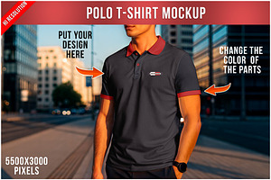 Polo Shirt Mockup on Man PSD, a Shirt Mockup by Bruno's Shop