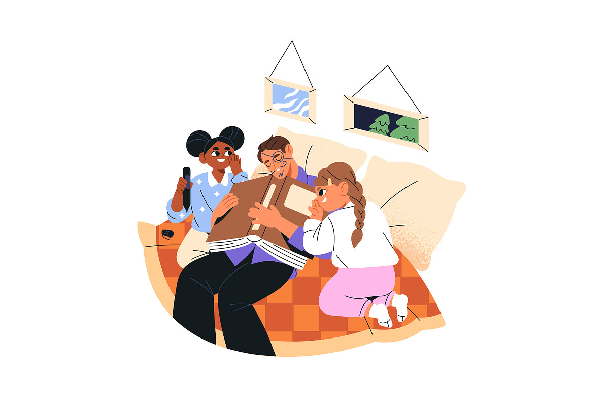 Father spending time with kids set, a Person Illustration by PaperTrident (Photo 4 of 9)
