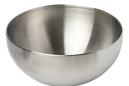 Deep stainless steel bowl on a white insulating background, a Food & Drink Photo by ndanko