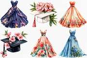 Floral Graduation Caps & Gowns, an Illustration by Canvas Craft (Thumbnail 4 of 8)
