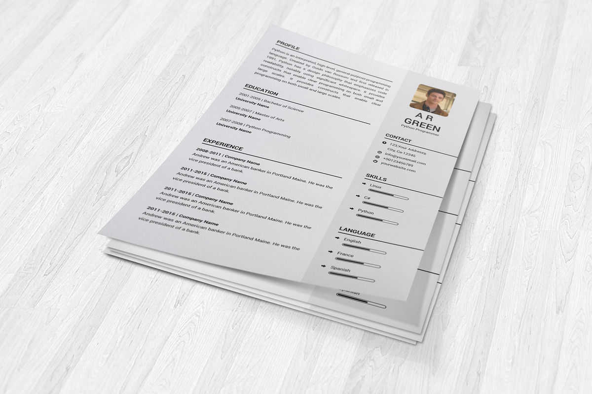 Clean Resume/CV, a Resume Template by designvillage (Photo 7 of 12)