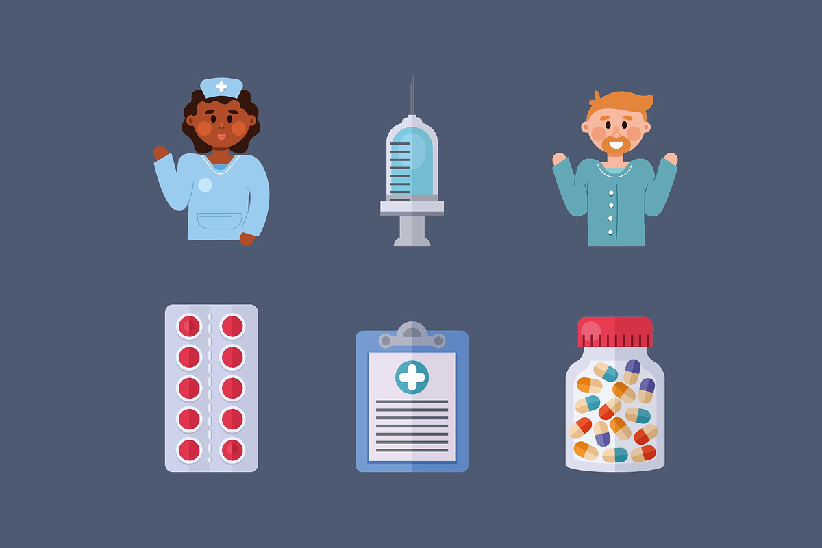 Nurse Cute Illustrations Set, a Healthcare Illustration by studiogstock (Photo 3 of 4)