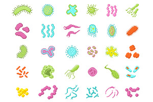 Pixel art bacteria and virus, an Illustration by winwin.art