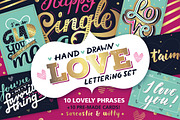 Love lettering | Valentine's Cards, a Graphic by Alexandra Deus (Thumbnail 1 of 5)