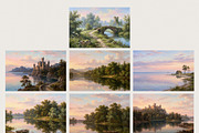 Vintage Oil Painting Landscapes, a Background Graphic by OliaMuseDesign (Thumbnail 4 of 6)