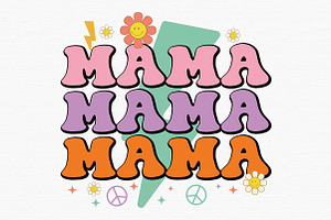 Retro Mama PNG Sublimation Bundle