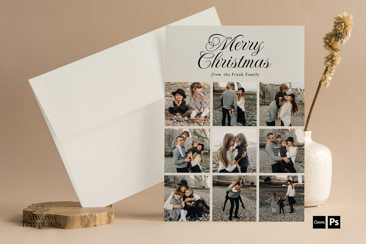 Christmas Card Template CC204, a Card Template by Always Templates (Photo 2 of 3)