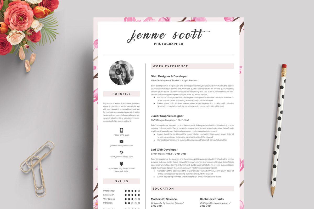 Resume/CV | Jenne, a Resume Template by ThemeDevisers