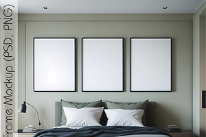 Set of 3 Wall Frame Mockups, a Templates & Theme by Ali's Designs