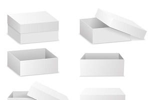 White Square Flat Boxes