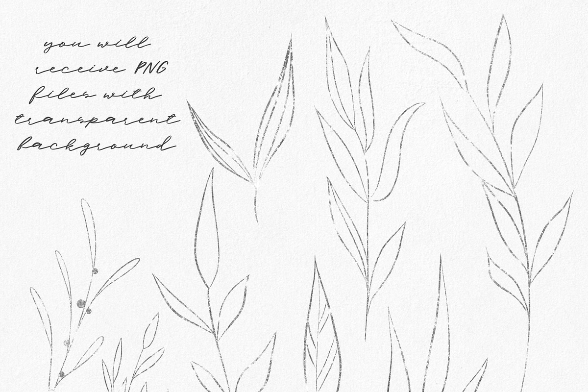 Silver leaves, splatters & strokers, an Illustration by LuiDesignStudio (Photo 3 of 6)