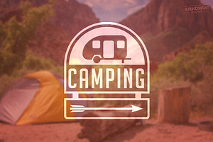 Camping Outdoor Badges Logos