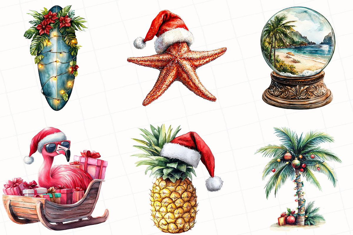 Watercolor Hula Holidays Clipart, an Illustration by OK Design (Photo 3 of 5)