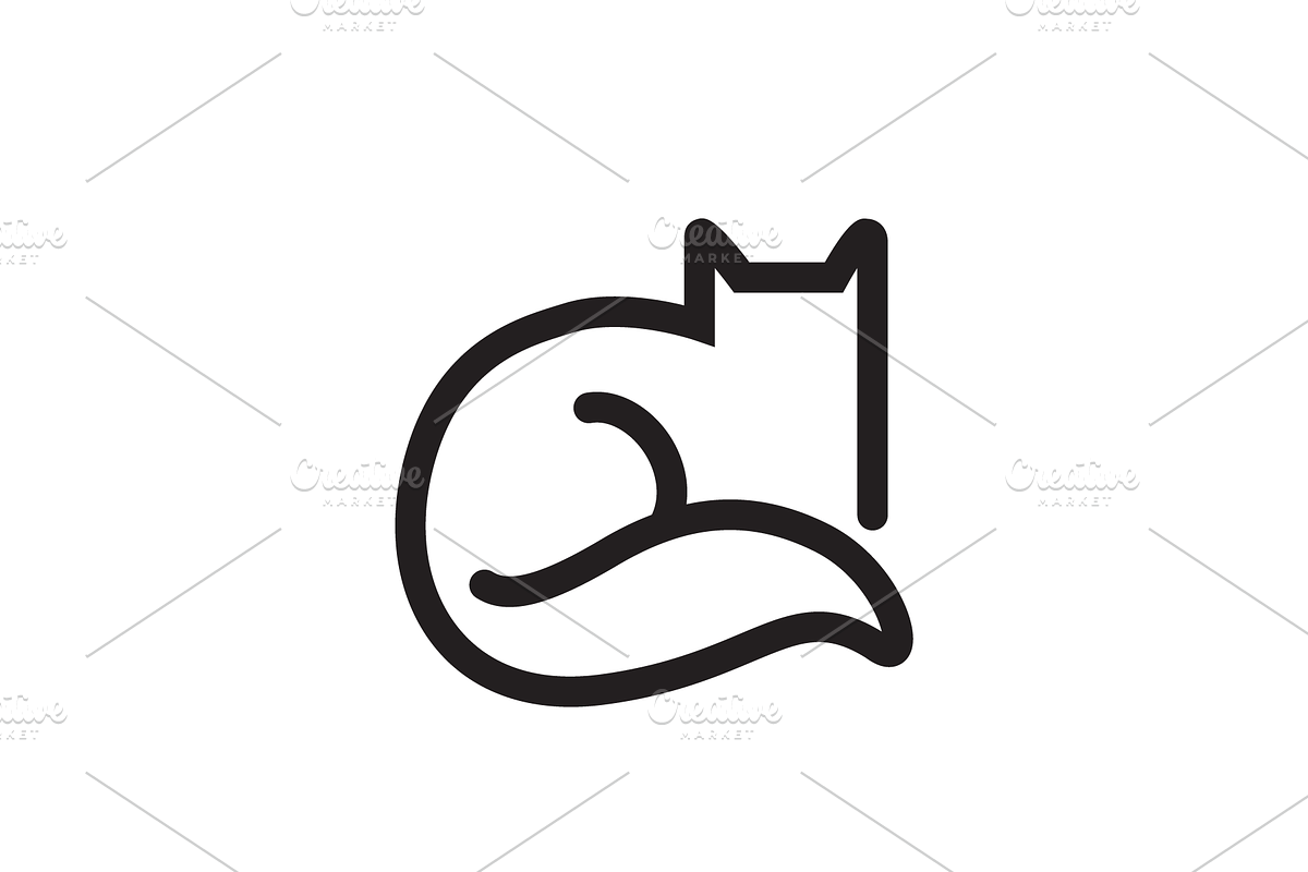 beauty fox animal wildlife line logo, a Branding & Logo Template by devastd