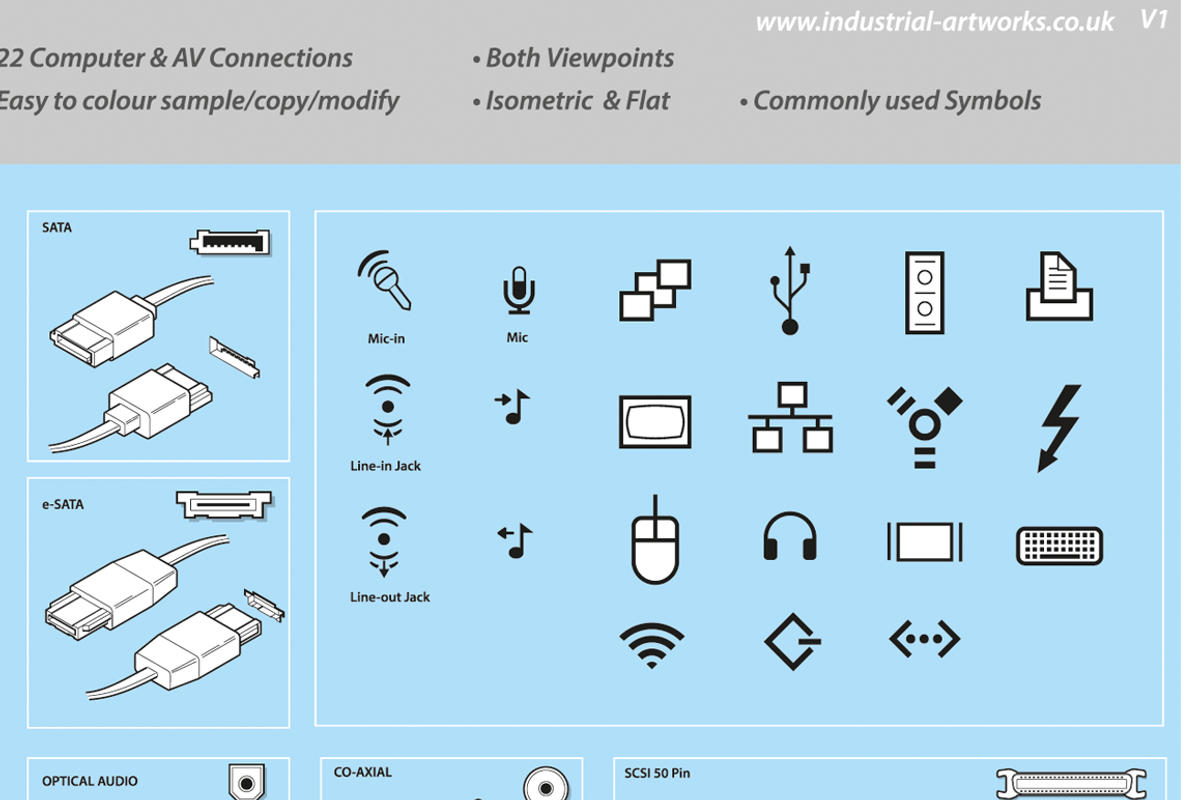 Computer/AV Connections, an Illustration by Industrial Artworks