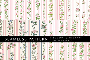 12 Blossom Drapery Seamless Patterns, a Pattern Graphic by Inknfolly