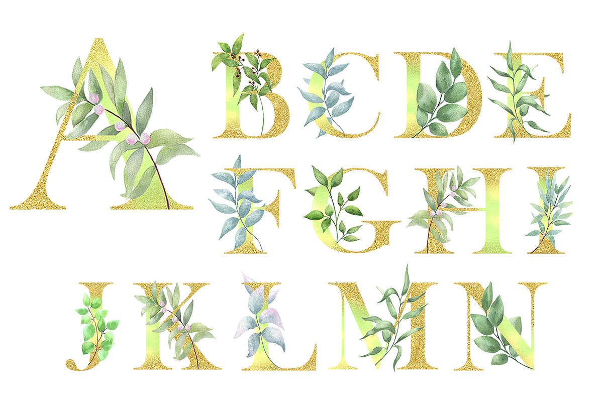 Golden Green, a Texture Illustration by ViсkyArtDesign (Photo 2 of 17)