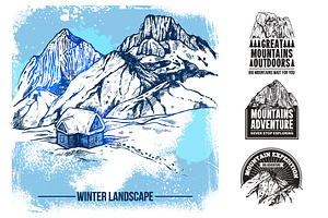 Mountains Sketch Set