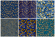 Blue and Gold Leopard Digital Paper, an Illustration by Daily.Designs (Thumbnail 2 of 5)