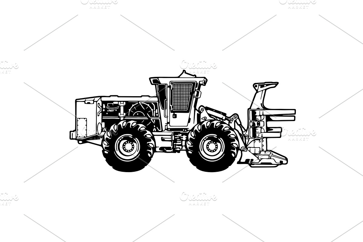 2025, 726G, Skidder tigercat - Heavy, an Illustration by Digital-Clipart