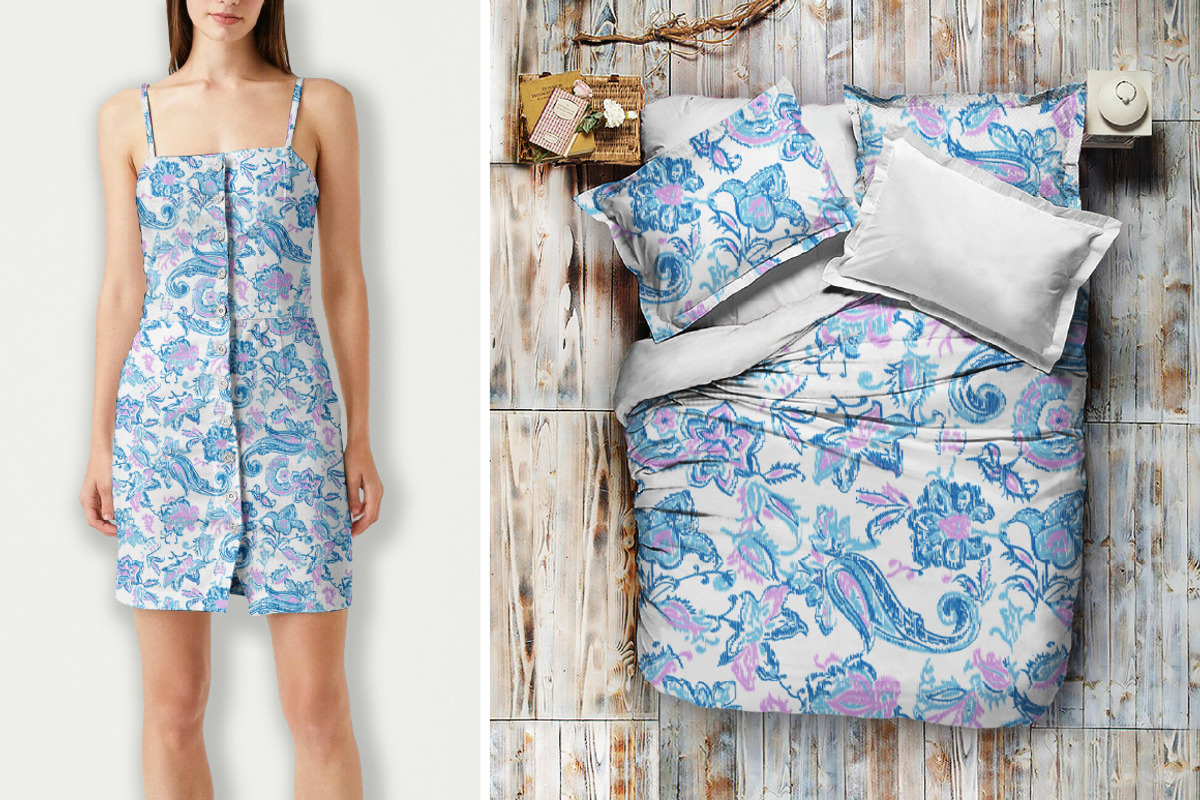 Blue & Pink Ethnic Paisley Pattern, a Pattern Graphic by Gullenda (Photo 4 of 6)